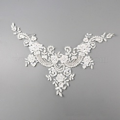 Ручное шитье цветочный узор горный хрусталь костюм аппликации&nbsp;PATC-WH0009-08A