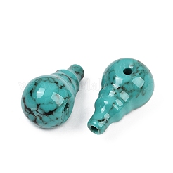 Окрашенные синтетические бирюзовые бусины гуру с 3 отверстием G-C198-01A-07