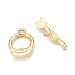真鍮製マンテル  長持ちメッキ  花と環  18KGP本金メッキ  リング：15x11x3mm  穴：1.4mm  バー：5x18x3mm  穴：1.4mm&nbsp;KK-C216-12G