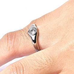 Fingerringe aus Edelstahl 304 mit klarem Zirkonia-Pavé&nbsp;WG85DA0-02