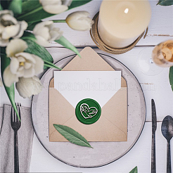 Латунная восковая печать штамп с ручкой AJEW-WH0184-0680