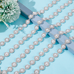 2 ярд хрустальных цепочек-чашек со стразами и пластиковыми жемчужными бусинами DIY-PH0017-40