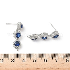 Boucles d'oreilles en laiton pavées de zircone cubique&nbsp;KK-D369-07P-B