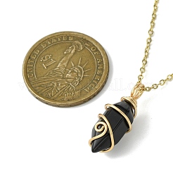 Colliers à pendentif enveloppés de fil de cuivre&nbsp;NJEW-JN05025-01