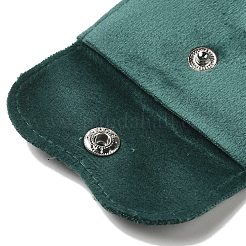 ベルベットのジュエリーポーチ  スナップボタン付きジュエリーギフトバッグ  リング、ネックレス、イヤリング、ブレスレットの保管用  正方形  ダークシアン  7x6.9x0.2cm&nbsp;ABAG-K001-01A-02
