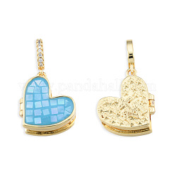 Messing Micro Pave klare Zirkonia Medaillon Anhänger&nbsp;KK-N227-115