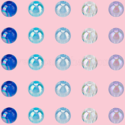 5 couleurs perles acryliques transparentes&nbsp;MACR-PA0001-03A-01