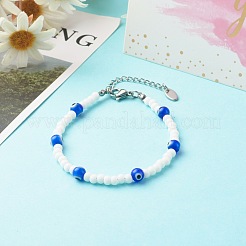 Круглый браслет из стеклянных бусин BJEW-JB06484