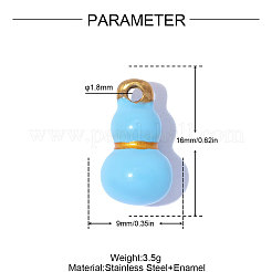 Colgantes de acero inoxidable 304 con esmalte azul cielo claro.&nbsp;SA-OY001-03G