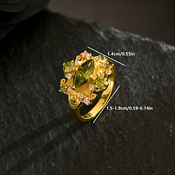 Anelli da dito da donna in ottone con micro pavé di zirconi cubici&nbsp;KW9333-1