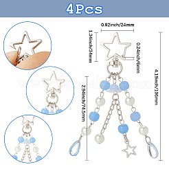 4 pendentif méduse en acrylique et plastique ABS&nbsp;KEYC-SP0001-32B
