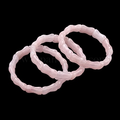 Stretch-Armbänder aus Bambus mit natürlichen Rosenquarzperlen für Damen und Herren&nbsp;BJEW-K304-01M