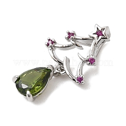 Латунные микро проложить кубического циркония подвески KK-L258-01P-C01