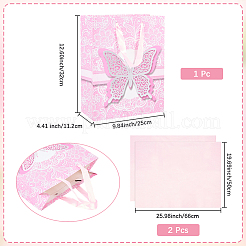 1 шт. подарочные пакеты из бумаги с принтом бабочек и ручками из ленты&nbsp;ABAG-SP0001-10C