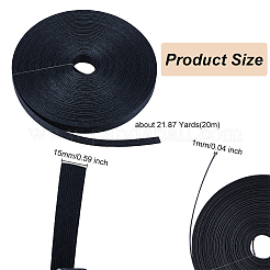 鉄パッケージリボン付き紙  ギフト包装用  ブラック  5/8インチ（15mm）  約21.87ヤード（20m）/ロール&nbsp;OCOR-WH0078-10C