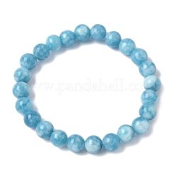 Натуральный голубой кварц имитация амазонита круглые бусины эластичные браслеты для мужчин и женщин BJEW-JB12000