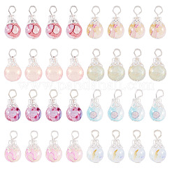 80 шт. 8-х цветные подвески из стекла с эффектом кракле&nbsp;PALLOY-TAC0186