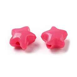 不透明なアクリルビーズ  スター  濃いピンク  11x11.5x7mm  穴：2mm  約1245個/500g&nbsp;OACR-C016-30M