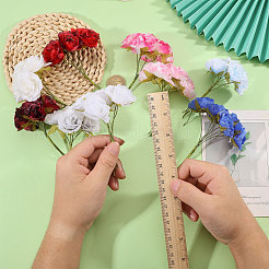 9 шт. искусственный цветок из двухцветной шелковой ткани&nbsp;AJEW-CA0005-10