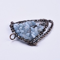 Натуральный аквамарин чип большие подвески&nbsp;G-F650-B12