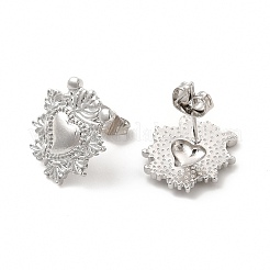 Серьги-пусеты из латуни с металлическим покрытием и листьями для женщин EJEW-I283-01P