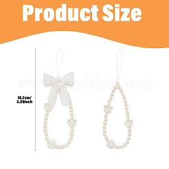 Ремни для мобильных устройств из АБС-пластика с круглыми и бантовыми бусинами&nbsp;HJEW-YW00314-01