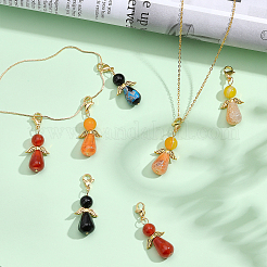 12 шт. 3 стиля подвески из сплава натурального агата HJEW-CA0001-31