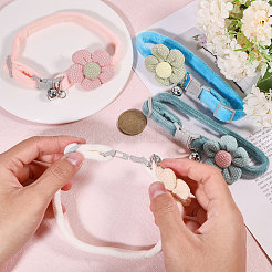 4 шт. двухцветный полиэстеровый галстук-цветок для собак с регулируемым воротником&nbsp;AJEW-GL0002-59