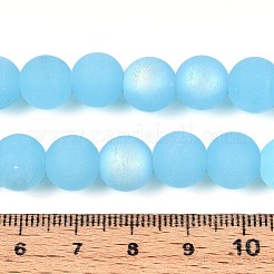 Нити стеклянных бусин с имитацией матового нефрита&nbsp;LS-GLAA-T032-J10mm-MBB04