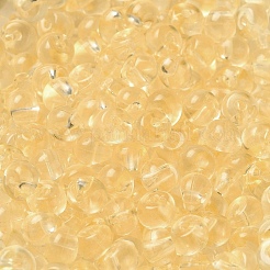 透明なアクリルビーズ  トップ掘削  丸い鈴丸ビーズ  ベージュ  5.5x5x4mm  穴：1.2mm  約8333個/セット&nbsp;MACR-K359-02D