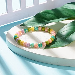 Bracelets stretch naturels en jade&nbsp;BJEW-JB07789-02
