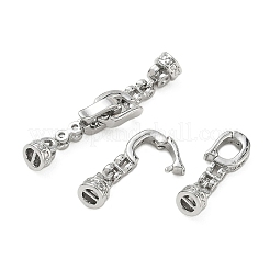 Micro pavé di ottone trasparente cubic zirconia piegato su fermagli&nbsp;KK-C172-04P