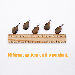 Подвески в форме слезы с тигровым глазом&nbsp;G-HY0001-12