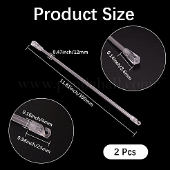 プラスチック製ブラインドティルトワンド2個  フックとハンドル付き  ホワイト  300x12mm&nbsp;AJEW-CN0004-69