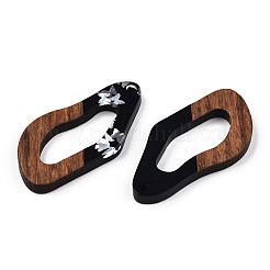 Подвески из непрозрачной смолы и ореха&nbsp;RESI-N039-59B