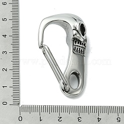 チベットスタイルの304ステンレス鋼スプリングゲートリング  アンティークシルバー  45.5x14x26.5mm  穴：8.5x5.5mm&nbsp;STAS-C099-10AS
