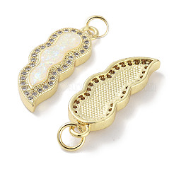 Латунные микропаве прозрачные подвески с фианитом&nbsp;KK-L213-040G