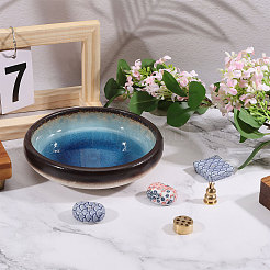 Овальный фарфоровый держатель для благовоний в японском стиле&nbsp;AJEW-CA0005-05