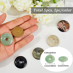 5 шт. 5 стиля подвески из натурального зеленого авантюрина&nbsp;G-SP0001-38