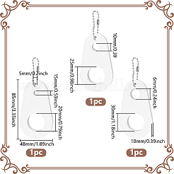 Акриловые безопасные инструменты для измерения размера глаз&nbsp;AJEW-BC0008-29A