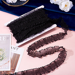 10 ярд полиэстеровой плиссированной эластичной кружевной отделки&nbsp;SRIB-TA0001-23E