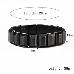 Браслеты из синтетических немагнитных гематитовых бусин для мужчин&nbsp;PZ7053-4