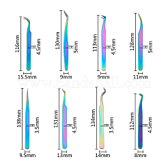 8 шт. 8 стиля 430 нержавеющая сталь пинцет-зажим для ресниц TOOL-FH0001-57
