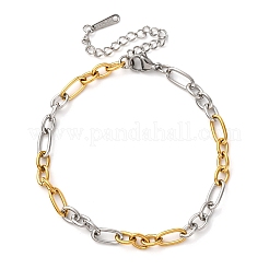 Браслеты-цепочки Figaro из нержавеющей стали 304 BJEW-K284-03D-GP