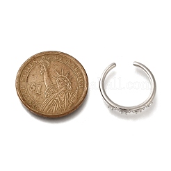 Кольца-манжеты для пальцев из платиновой латуни с микропаве из кубического циркония для женщин&nbsp;RJEW-C115-01P-01