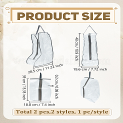 2 шт. 2 стиля полупрозрачные водонепроницаемые сумки для хранения обуви из ПВХ на молнии&nbsp;ABAG-LP0001-97B