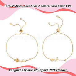 4шт 2-х цветный латунный браслет-цепочка&nbsp;BJEW-GA00002