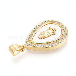 Латунные микропаве прозрачные подвески с фианитом&nbsp;KK-N268-23G