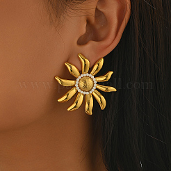 Boucles d'oreilles puces en acier inoxydable et perles de verre 201 pour femmes&nbsp;BQ4917