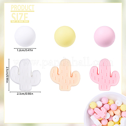 Кактус/круглые силиконовые бусины&nbsp;SIL-YW0001-50A